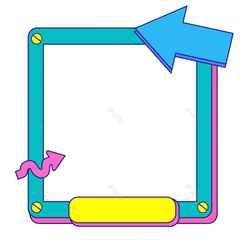 边框图片,箭头元素,卡通PNG,简约边框免抠素材